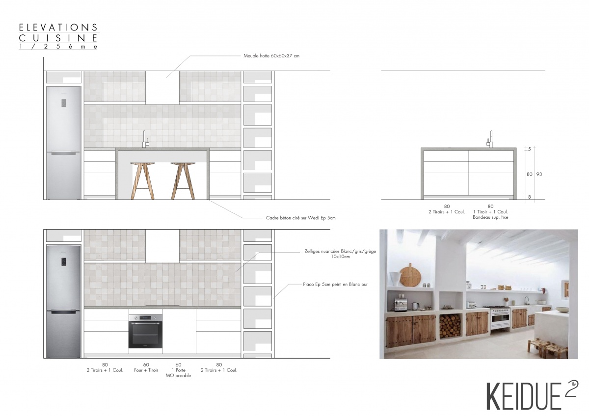 Rnovation Cuisine : Elevations cuisine bois beton