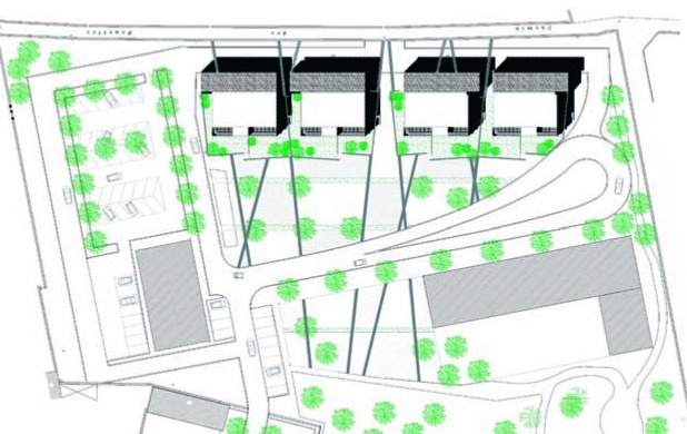 64 logements HQE : Plan de masse .