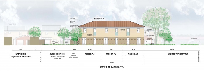 PC 13 villas : faade nord 1 sur rue