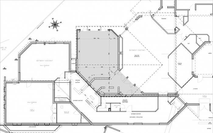 Extension cole maternelle  Bligneux : plan du rdc