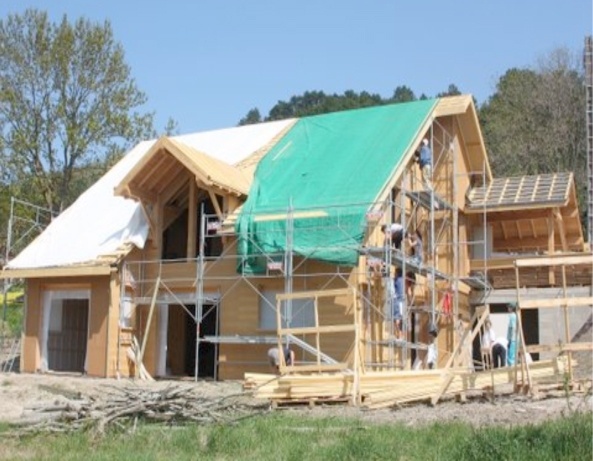 Maison individuelle  ossature bois : fin de chantier