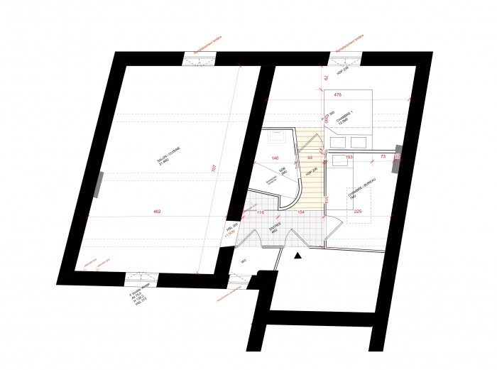 Rhabilitation  St Just - Appartement en duplex : plan2