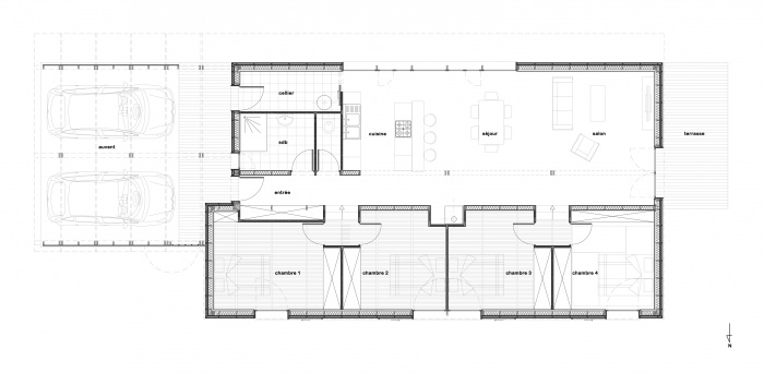 Maison Ossature Bois : Plan RDC