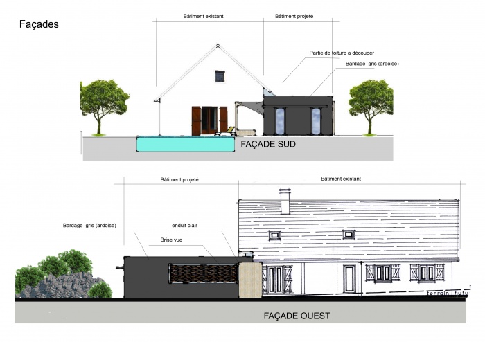 Cration d'un POOL HOUSE : Facacdes